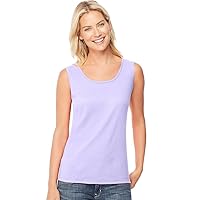 Hanes by Women's Mini-Ribbed Cotton Tank_Lilac Wash_M