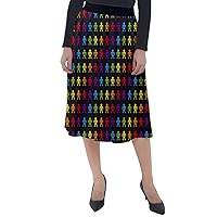PattyCandy Womens Sexy Fashion Skirt Galaxy Colorful Rainbow Prints Midi Skirt