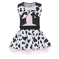 YiZYiF Western Cowgirl Costume Dress for Girls Halloween Cosplay Party Princess Dress Up Outfit
