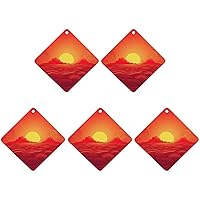Car Air Fresheners 6 Pcs Hanging Air Freshener for Car Red Sunrise Aromatherapy Tablets Hanging Fragrance Scented Card for Car Rearview Mirror Accessories Scented Fresheners for Bedroom Bathroom