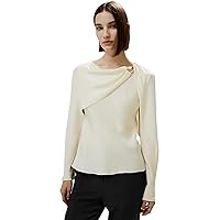 LilySilk Womens Pure Silk Blouse Ladies 30MM Wrap Tops with Metal Ring Buckle Girls Vintage and Elegant Shirt for Party