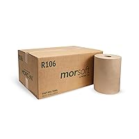 Morsoft by Morcon R106 Hardwound Roll Towels, 10 Inch, 1-Ply, 800 ft., Brown/Kraft, 6 Count