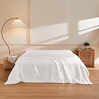 THXSILK Silk Cream White Duvet Cover 1 Pack, 100% 6A+ Top Grade Mulberry Silk Soft Smooth Cooling Sheet Upscale Series Quilt Comforter Cover with Zipper Closure&Corner Ties, Queen
