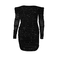 Fashion Long Sleeve Party Sexy Solid Color Pull Out Hip Skirt Line Shoulder Women's Dress Short Dress Women