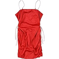 GUESS Womens Ruched Bodycon Slip Dress, Red, 10