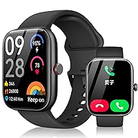 2024 Upgraded Smartwatch, iPhone & Android Compatible, Bluetooth 5.3 Calling Function, 1.91 Inch Large Screen, Alexa Voice, DIY Dial, SMS/LINE Message Notifications, IP68 Waterproof, 100+ or More