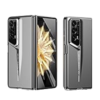 Compatible with Huawei Honor Magic V2 Case,Ultra-Thin Lightweight Case with Built-in Screen Protector Shockproof Full Protective Rugged Hard PC Protective Phone Cover for Honor Magic V2 ( Color : Gunm