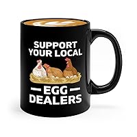 Farmer Coffee Mug 11oz Black - Local Egg Dealers - Father'S Day Gifts For Farmers, Funny Farmer Mug, Farming Gifts, Gifts For Farmers Men