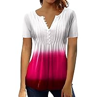 Blouses & Button-Down Shirts Crop Tops for Women Button Down Shirts for Women 3/4 Sleeve Tops for Women Womens Tshirts Summer Button Up Crop Tops Conceal Carry Shirt Shirts Pink XL