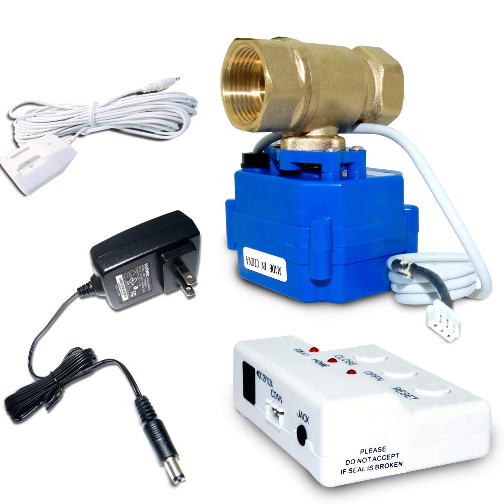 E-SDS Water Leak Detector with Shutoff Valve,Sensors and Sounds Alarm,Automatic Water Leak Shut Off Valve System,for Pipes 3/4 NPT,Flood Prevention...