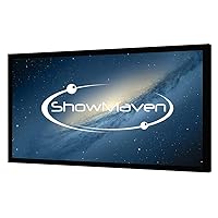 ShowMaven 100in Fixed Frame Projector Screen, Diagonal 16:9, Active 3D 4K Ultra HD Projector Screen for Home Theater or Office (16:9, 100