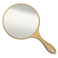 Merry Wood Grain Hand Mirror, Brown, No. 211, Approx. W 6.1 x D 10.6 x H 0.3 inches (15.6 x 27 x 0.7