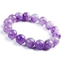 14mm Natural Lavender Amethyst Purple Quartz Crystal Round Beads Women Men Bracelet AAAA
