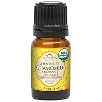 US Organic 100% Pure Chamomile (Roman) Essential Oil - USDA Certified Organic, Steam Distilled - W/Euro Dropper (More Size Variations Available) (5 ml)