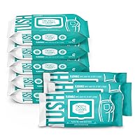 Nice 'N Clean Adult Flushable Wipes (8 x 42 Count) | Personal Cleansing Wipes Made from Plant-Based Fibers | Infused with Aloe & Vitamin E