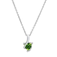 Dazzlingrock Collection 7 MM Trillion Gemstone & Round Diamond Ladies Pendant (Silver Chain Included), Sterling Silver