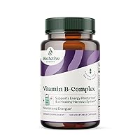Vitamin B Complex Dietary Supplement - 100 Vegetable Capsules - for Overall Health