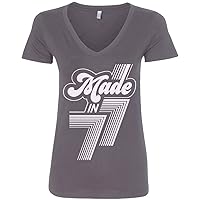 Threadrock Women's Made in 1977 V-Neck T-Shirt