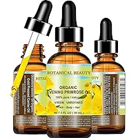 ORGANIC EVENING PRIMROSE OIL. 100% Pure/Natural/Undiluted/Unrefined/Certified Organic/Cold Pressed Carrier Oil. Rich antioxidant to rejuvenate and moisturize the skin and hair. 1 Fl.oz -