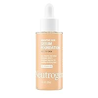 Neutrogena Healthy Skin Sensitive Skin Serum Foundation with Pro-Vitamin B5, Color Correcting & Pore Minimizing Liquid Foundation & Face Serum, Buildable Coverage, Light/Medium 01, 1 oz