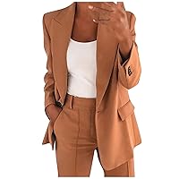Womens Lounge Blazer Jackets Thin Solid Professional Blazers Jacket Open Front Button Down Long Sleeve Dressy Suits