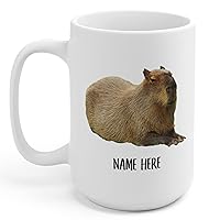Funny Capybara Cute Personalized Name Christmas 2023 Gifts Coffee Mug White 15 Oz