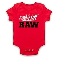 Unisex-Babys' I Only Lift Raw Bodybuilding Culture Slogan Baby Grow