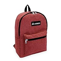 Everest Unisex-Adult's Basic Denim Backpack, Dark RED, One Size