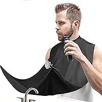 Beard Apron Gift for Men - Fathers Day, Anniversary, Valentines Day, Christmas Stocking Stuffer for Boyfriend, Husband, Dad - Beard Trimming Catcher Bib in Black