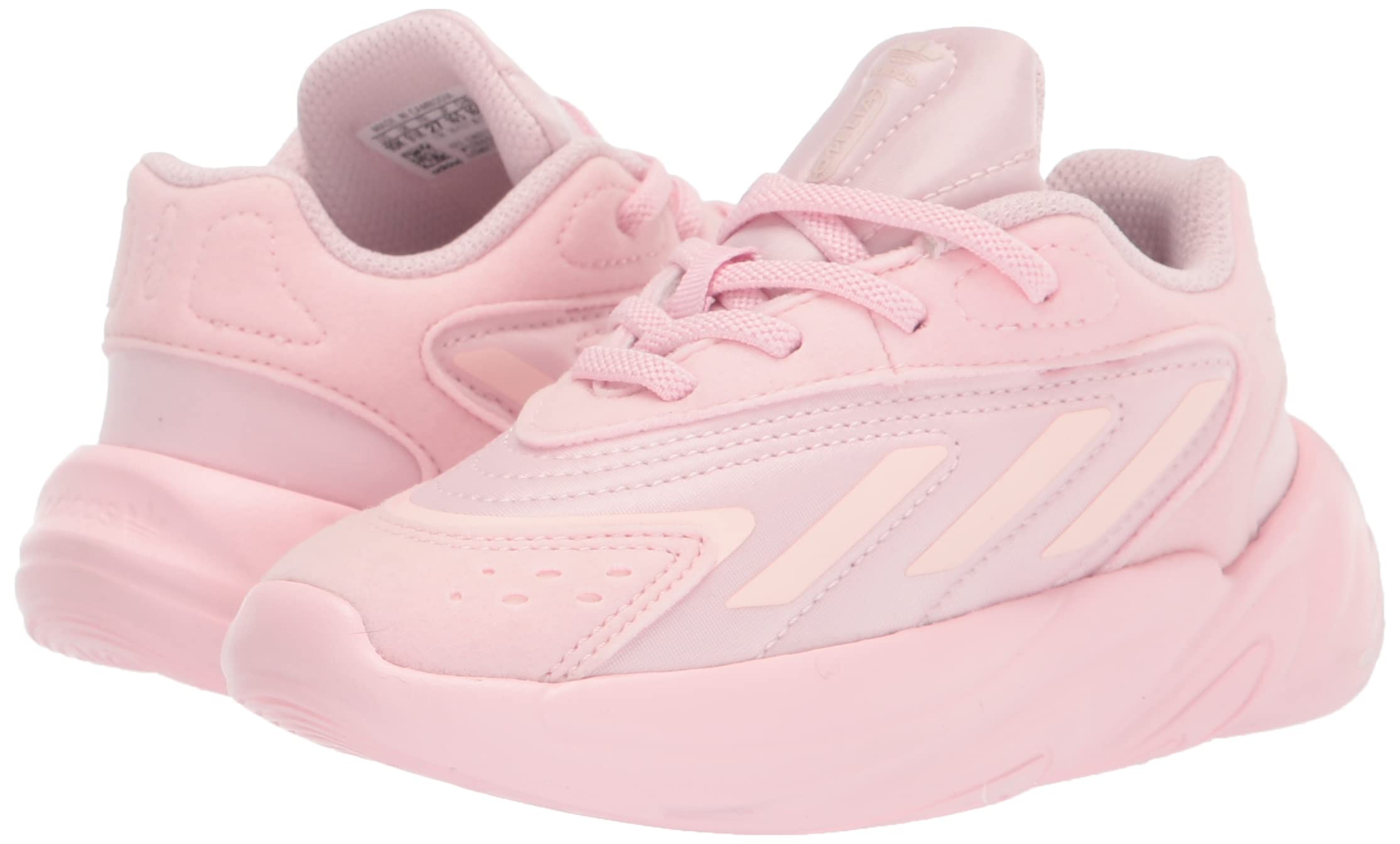 adidas Originals Kids Ozelia Sneaker, Clear Pink/Black/Clear Pink, 4 US Unisex Toddler