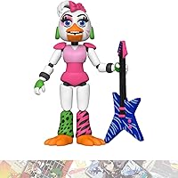 Glamrock Chica: Action Figure Vinyl Figurine Bundle with 1 F N A F Theme Compatible Trading Card (47491)