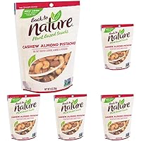 Back To Nature Non-Gmo Trail Mix, Cashew Almond Pistachio Blend, 9 Ounce (Pack of 5)