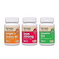 Renzo's Vitamins Mighty Kid Bundle - Iron Supplements for Kids, Vitamin D3 for Kids, and Bright & Brainy Vitamin B6