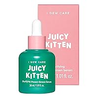 Face Serum - Juicy Kitten | With Kale, Heartleaf, Moringa Seed, Willow Bark Extarct, Purifying Power-Green Korean Skincare with Niacinamide, Green Juice for Face, Gift,1.01 Fl Oz