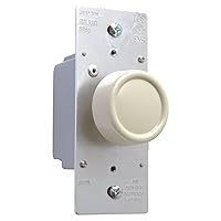 Legrand Pass & Seymour R600PIV 600W Preset Rotary Dimmer Light Switch for Incandescent and Halogen Bulbs, Single Pole, Ivory (1 Count)
