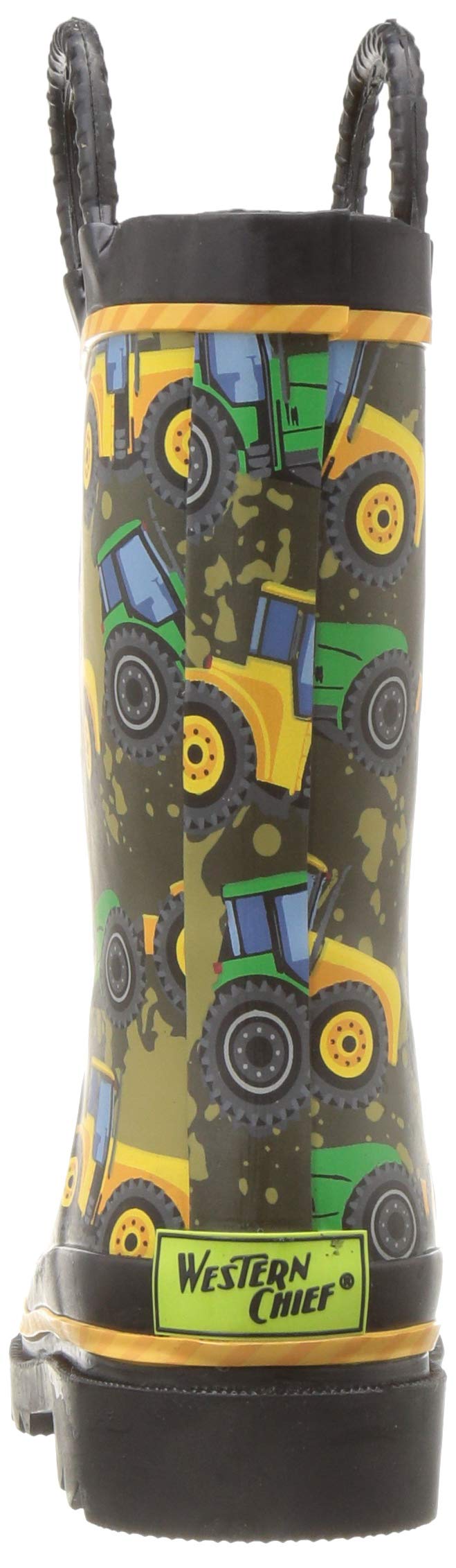 Western Chief Boys Waterproof Printed Rain Boot with Easy Pull On Handles