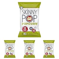 SkinnyPop Original Popcorn, 4.4oz Grocery Size Bags, Skinny Pop, Healthy Popcorn Snacks, Gluten Free (Pack of 4)