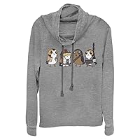 STAR WARS Episode Ix Porgs as Characters Women's Long Sleeve Cowl Neck Pullover
