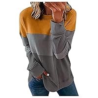 Long Sleeve Shirts for Women Crew Neck Trendy Shirt Casual Sweater Tops Printed Pullover Loose Sweatshirts Blouse