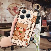 Lulumi-Phone Case for infinix Hot40/Hot40Pro/X6836/x6837, Phone Holder Durable Protective Anti-dust Silicone Cartoon Fashion Design Wrist Strap Cute Anti-Knock Shockproof Ring