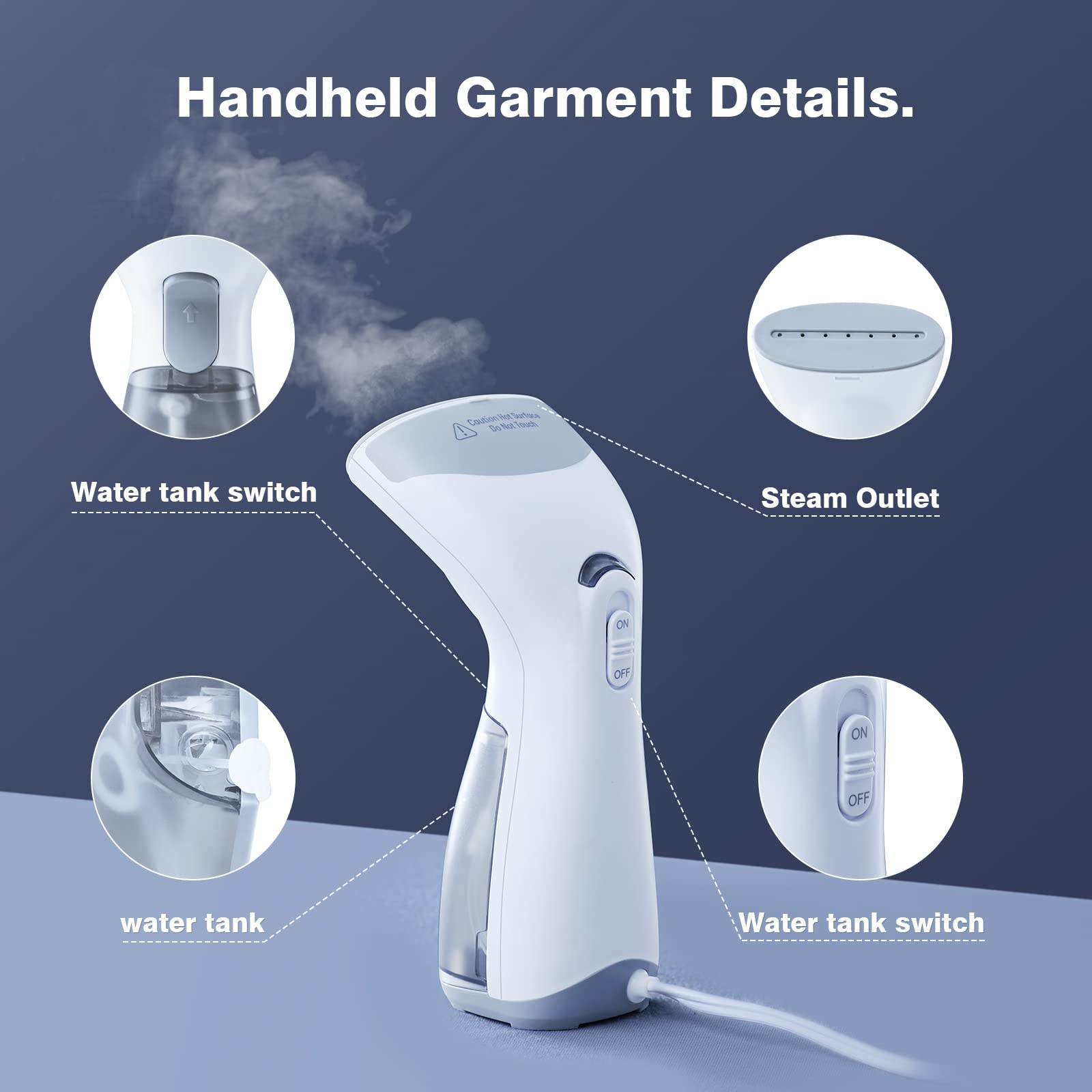 Steamer for Clothes, Handheld Garment Steamer, 1000W Powerful 20s Fast Heat-up, Portable Steam Iron for Travel, Clothes Steamer, Plancha a vapor para ropa, For All Kind of Fabrics, Only US, 120V, 150ML