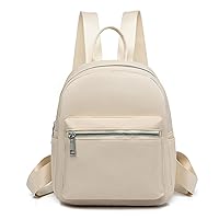Stylish Backpack Women's Simple and Versatile Oxford Cloth Backpack Off-White