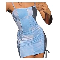 Women's Fashion Tie-dye Bandage Sexy Dress for Party Casual Suspender Dress