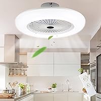 Ansobea LED Light 80 W Ceiling Fan with Lighting Three Colour Temperatures Dimmable with Remote Control Modern LED Ceiling Light Fan for Bedroom Living Room Dining Room