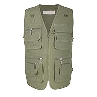 Mens Vest Sleeveless Jacket Multi Pockets Fishing Hunting Photography Safari Vest