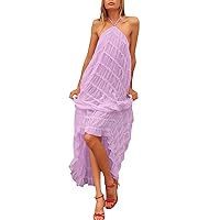 Dresses for Women 2024, Women's Light Solid Color Sexy Lace Loose Vacation Dress Oversized, S, XL