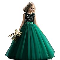 Nileafes Flower Girls Maxi Dress Bridesmaid Wedding Pageant Party Gown 4-14 Age