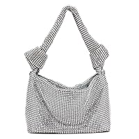 Frosted Shiny Diamond Purse for Women Rhinestone Crystals Locomotive Hobo Evening Bags Wedding Party Prom Silver