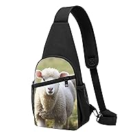Sling Bag Crossbody for Women Fanny Pack Cute Sheep Lamb Chest Bag Daypack for Hiking Travel Waist Bag