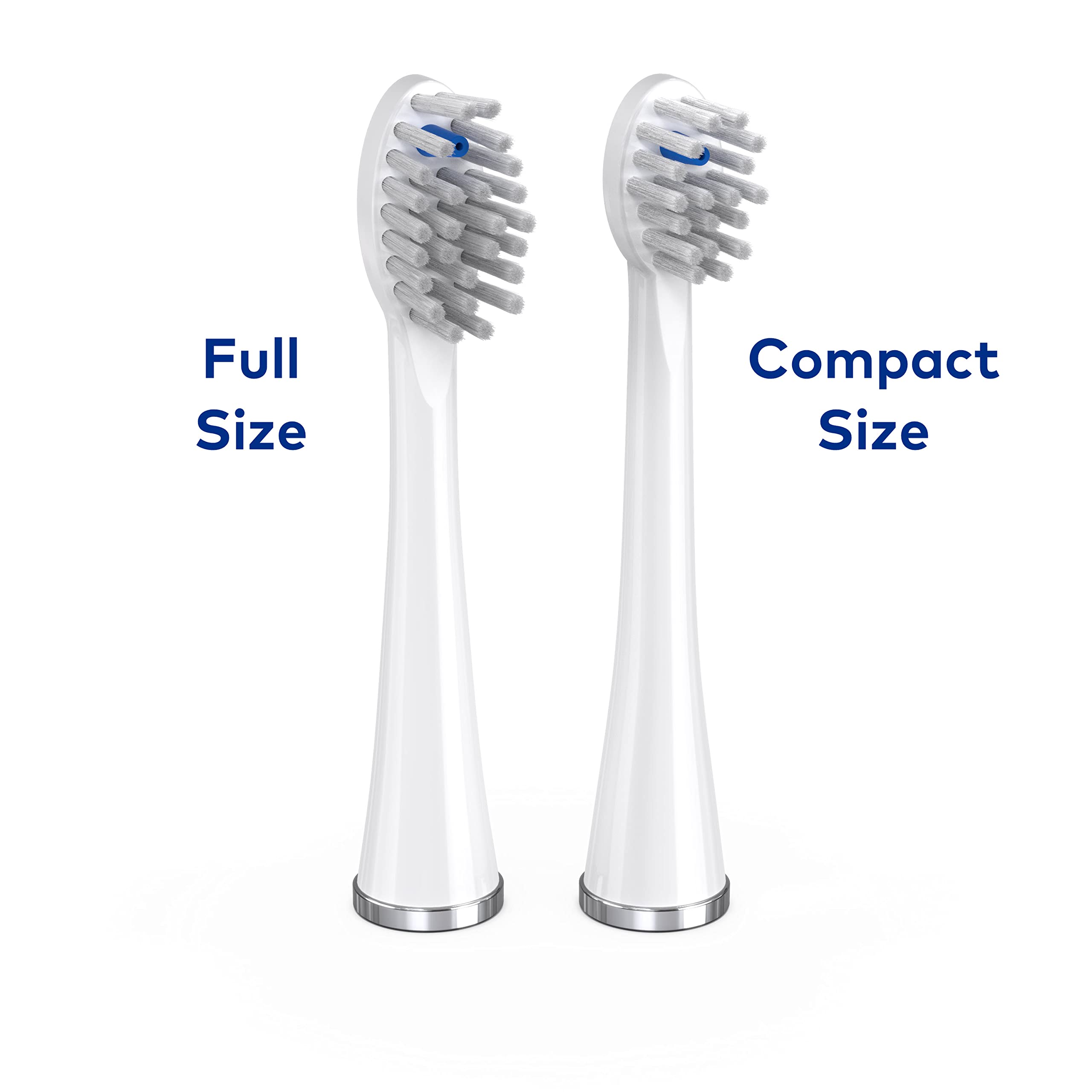 Waterpik Compact Replacement Brush Heads With Covers for Sonic-Fusion Flossing Toothbrush SFRB-2EW, 2 Count White